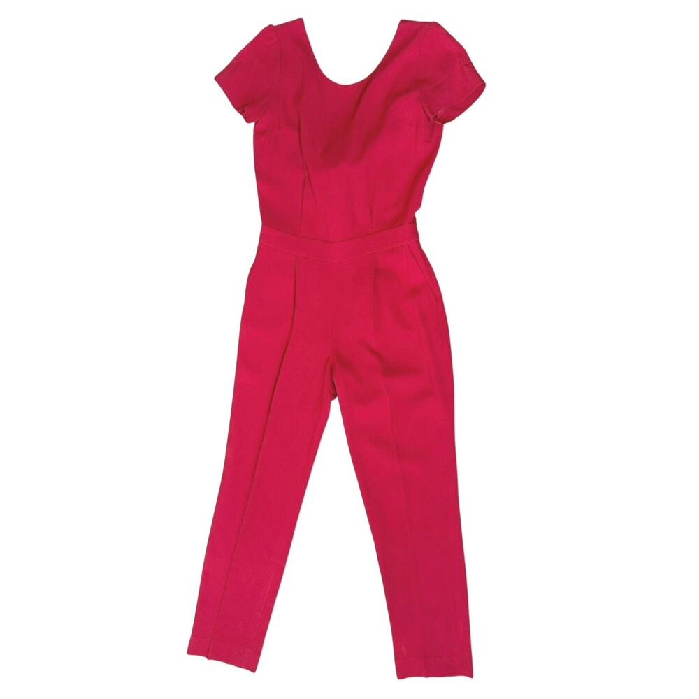 Sezane Open-Back Tie Jumpsuit in Bold Red Size 38/ US 4
